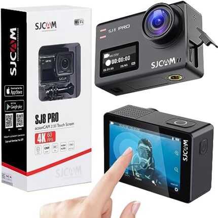 SJCAM SJ8Pro 4K Action Camera 60fps WiFi Sports Cam - 12MP Ultra HD Image - EIS 2.0-170° Wide Angle - Waterproof Up to 131ft - External MIC & Remote - 2X Batteries - 32GB SD Card - Accessories Kits