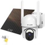 SOLIOM S40R-LTE Cellular-Security-Camera with Binding SIM Card, Solar Security Cameras Wireless Outdoor Mini Pan Tilt 355°View with 2K Resolution Video, Spotlight Night Vision, Motion Detection