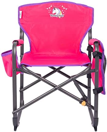 SUNNYFEEL Small Camping Chair, Portable Folding Aluminum Directors Chairs Lightweigh with Cup Hold, Pocket for Beach,Trip,Picnic,Outdoor Sports Events Foldable Camp Lawn Chair with Backpack Straps