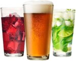 Set of 12 - Drinking Glasses 16 oz Highball Water Glasses Cups Sets Pint Glasses Beer Glasses Tumblers Bar Glasses Design for Home and Kitchen