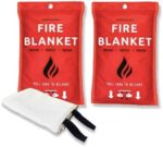 Shep + Sloan Emergency Fire Blanket for Home and Kitchen 2 pk| Easy Fire Blankets to Smother a Kitchen fire Fire Extinguisher Blanket Preferred Hero fire Blanket Emergency fire Blankets for Home