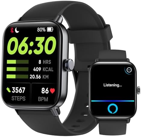 Smart Watch for Men (Alexa Built-in & Bluetooth Call), 1.8" Smart Watch for Men (Alexa Built-in & Bluetooth Call), 1.8" Smartwatch with SpO2/Heart Rate/Sleep/Stress Monitor, Calorie/Step/Distance Counter, 100+ Sport Modes, IP68 Fitness Watch for Android iOS