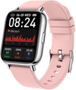 Smart Watch for Women, Smartwatch for Android iPhone Fitness Tracker 1.69" Touch Screen Fitness Watch IP68 Waterproof Activity Tracker Heart Rate Monitor Pedometer Watches Calorie Sleep Monitor Pink
