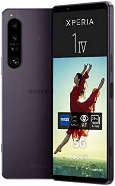 Sony Xperia 1 IV XQ-CT72 5G Dual 256GB 12GB RAM Factory Unlocked (GSM Only | No CDMA - not Compatible with Verizon/Sprint) GSM Global Model, Mobile Cell Phone – Purple