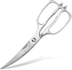 Sunnecko Kitchen Scissors for Food, Kitchen Scissors Heavy Duty Kitchen Shears That Come Apart, 9 Inch Fully Forged Stainless Steel with Curved Blades