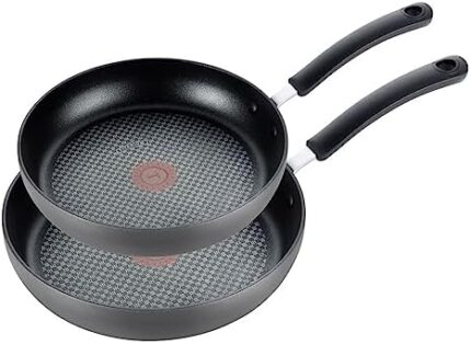 T-fal Ultimate Hard Anodized Nonstick Fry Pan Set 10, 12 Inch Oven Safe 400F Cookware, Pots and Pans, Dishwasher Safe Grey