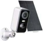 TKENPRO 2K Security Cameras Wireless Outdoor with PIR Detection, Solar Security Camera Outdoor with Ultra HD Spotlight Color Night Vision,4X Digital Zoom, 2.4GHZ Wi-Fi, IP65 Waterproof, Siren Alarm