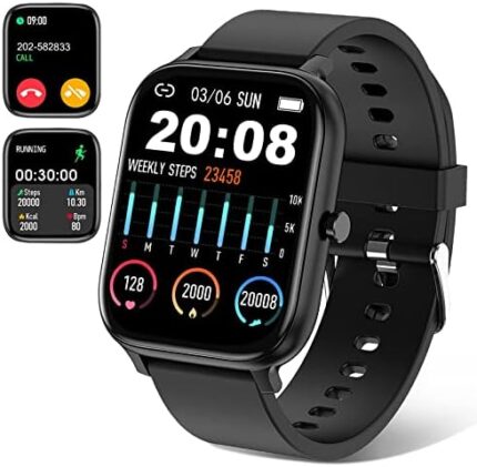 TORJALPH Smart Watch 1.69" Full Touch Screen Smartwatch for Android Phones and iPhone Outdoor IP68 Waterproof Fitness Tracker Watch Heart Rate Sleep Monitor Blood Oxygen Activity Tracker for Men Women