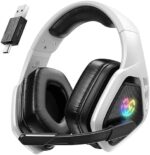 Tatybo Wireless Gaming Headset for PC, PS5, PS4, Switch, Mac, 2.4 Ghz USB Gaming Headphones with Microphone, 3.5mm Wired Mode for Xbox Series