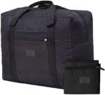 Travel Duffel Bag Lightweight Foldable Travel Bag for Women and Men Waterproof Tote Carry On Luggage Bag Weekender Overnight Bag (Black)