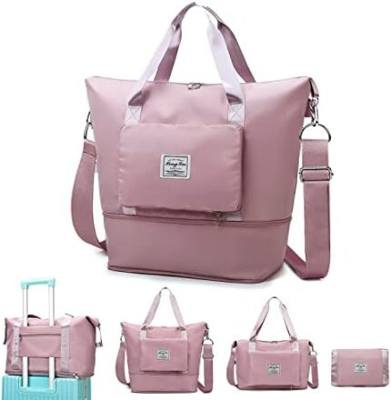 Travel Duffel Bags Gym Tote Bag,Travel Weekender Overnight Bags Women Carry On Bags for Airplanes,Travel Tote Bags with Trolley Sleeve
