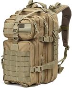 Tru Salute 40L Military Tactical Backpack Large Army 3 Day Assault Pack Molle Bugout Bag Rucksack (Tan)