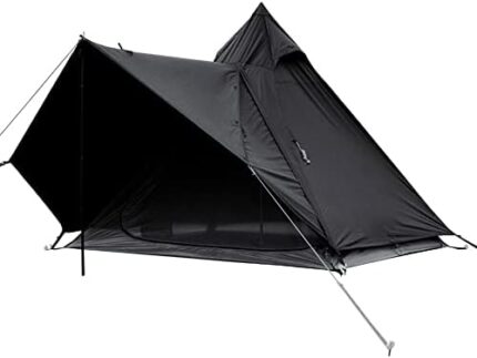 UNISTRENGH Camping Teepee Tent Indian Tent Yurt 4 Season Double Layers Waterproof Sunscreen Shelter Pyramid Spire Tents for Outdoor Hiking Hunting