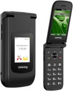 USHINING 4G Unlocked Flip Phone with Qualcomm Chip 2GB ROM T-Mobile Senior Cell Phone Big Button Clear Sound with WiFi GPS T2407(Black)