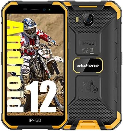Ulefone Armor X6 Pro Rugged Smartphone Unlocked 2023, Android 12 4GB+32GB IP68 Cell Phone, 13MP Camera + 5MP Camera, 5.0" HD+ Screen 4000mAh Battery Dual SIM 4G Rugged Phone Support NFC GPS OTG Orange