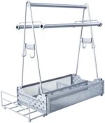 Utensil Caddy, BBQ Silverware Caddy Condiment Caddy, Picnic Flatware caddy with Handle and Utensil Cutlery Holder for Grilling, Utensil Cutlery Caddy for Camping, Kitchen(Silver)