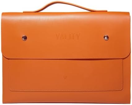 VALITY Vegan Leather Briefcase 15.6" Laptop Bag For Business Office Travel Bag For Men & Women Waterproof Adjustable Strap