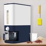 VenDotbi Rice Dispenser, 22-25 Lbs Rice Container with Measuring Cup, Upgraded Built-in Fresh Box, Cereal Dispenser Storage with Lids for Home Kitchen Pantry Rice Soybean Corn-Navy Blue