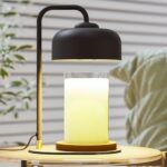 Vktoma Candle Warmer Lamp with Timer, Electric Candle Warmer Lamp for Jar Candles, Home Decor Gift Candle Lamp Warmer with 2 Halogen Bulbs (Black)