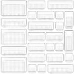 Vtopmart 25 PCS Clear Plastic Drawer Organizers Set, 4-Size Versatile Bathroom and Vanity Drawer Organizer Trays, Storage Bins for Makeup, Bedroom, Kitchen Gadgets Utensils and Office