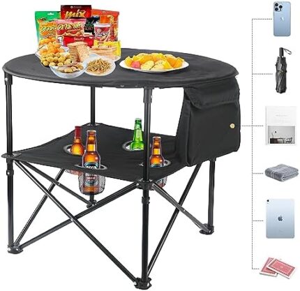 WEIDIORME Camping Tables That Fold Up Lightweight, Multi-Functional Camping Folding Outdoor Table - Easy Setup, Sturdy and Durable, Suitable for Various Outdoor Scenes, Doubles as a Gaming Table.