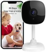 WIFI Security Camera for Home Surveillance,1080P Indoor Camera for Baby,Privacy Mode,Cloud/Micro SD Card Storage,2-Way Audio,Motion Detection,Night Vision,Alexa&Google Assistant Support (Corded)