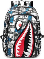 Waterproof Backpack Shark Backpack,Cartoon Shoulder Bag Casual Shark Daypack Backpacks for Boys Girls Teens Adults (Style 2)