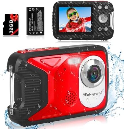 Waterproof Digital Camera HD 1080P 36MP Compact Digital Camera for Kids with 32GB Card Point and Shoot Camera Portable Camera for Teens Students Boys Girls Seniors
