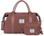 Weekender Bag for Women with Toiletry Bag, Travel Duffel Bag Overnight Carry on Bag, Gym Tote Bag with Wet Pocket,Rust Red