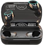 Wireless Earbuds, Bluetooth 5.1 Headphones HiFi Deep Bass with Mic, 280h Playtime LED Display, IPX7 Waterproof Wireless Earphones Touch Control, In-Ear Noise Reduction Headphones for Sport/Work