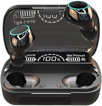 Wireless Earbuds, Bluetooth 5.1 Headphones HiFi Deep Bass with Mic, 280h Playtime LED Display, IPX7 Waterproof Wireless Earphones Touch Control, In-Ear Noise Reduction Headphones for Sport/Work