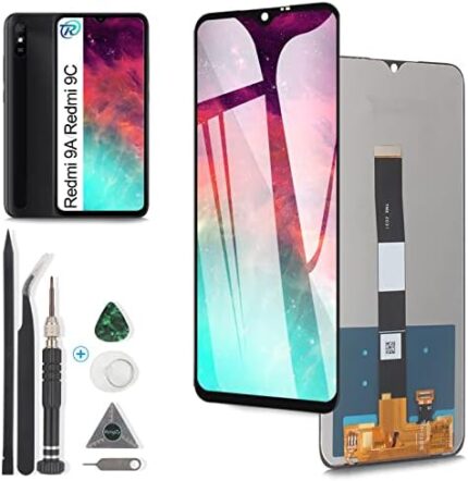 YWLRONG Replacement for Xiaomi Redmi 9A/Redmi 9C/Redmi 9C NFC/Redmi 9AT Screen Replacement Touch Screen Digitizer Assembly with Kit(Black)