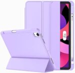 ZryXal iPad Air Case 5th Generation/4th Generation 2022/2020 10.9 Inch, Smart iPad Case[Support Touch ID and Auto Wake/Sleep] with Auto 2nd Gen Pencil Charging (New Clove Purple)