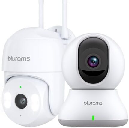 blurams Indoor & Outdoor Security Camera Bundle Set, Pet Cameras for Home Security, 2-Way Talk, Motion Tracking, Cloud & SD, 2.4GHz Wi-Fi Only
