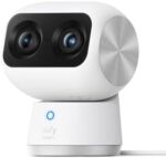 eufy Security Indoor Cam S350,Dual Cameras,4K UHD Resolution Security Camera with 8× Zoom and 360° PTZ,Human/Pet AI,Ideal for Baby Monitor/Pet Camera/Home Security,Dual-Band Wi-Fi 6,Plug in (Renewed)