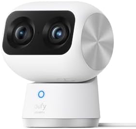 eufy Security Indoor Cam S350,Dual Cameras,4K UHD Resolution Security Camera with 8× Zoom and 360° PTZ,Human/Pet AI,Ideal for Baby Monitor/Pet Camera/Home Security,Dual-Band Wi-Fi 6,Plug in (Renewed)