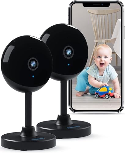 owltron Indoor Security Camera, 2 Pack Dog Cameras for Home Security WiFi Camera with Night Vision,Human Motion Detection,2-Way Audio Baby Monitor Camera,Compatible with Alexa