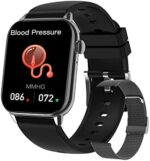 yussa Blood Pressure Smartwatch | Android Smartwatch &iPhone Compatible | Answer/Make Calls | Speaker | 2Straps | 1.86'' Full Screen | Fitness &Health Tracking | +20 Sports | Man and Woman