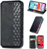 Compatible with Infinix Smart 7 Plus Cover,Compatible with Infinix Smart 7 Plus Magnetic Closure Flip Stand Wallet Card Holder Case Black