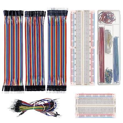 ALLECIN Solderless Electronics Breadboard Jumper Wires Kit 400 830 Tie Point Breadboard 14Values Solid Jumper Wire 126pcs U-Shape Male to Male Bread Board Cable Wire Dupont Ribbon Cables for Arduino