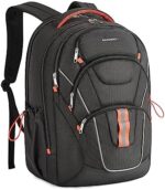 BAGSMART Large Travel Backpack for Women Men,Laptop Backpack Flight Approved Carry On Computer Bag Fits 17 Inch Laptop,Water Resistant Outdoor Backpack for Hiking Business,Black