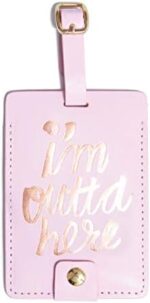 Ban.do Women's The Getaway Luggage Tag, I'm Outta' Here (pink/metallic)