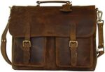 Basic Gear Full Grain Leather Briefcase, Shoulder Bag, Messenger Bag, Laptop Satchel by Basic Gear