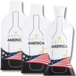 Bottle America | Reusable Wine Travel Protector Sleeves for Glass Bottles | Impact & Leak Resistant | Carrier Bag Luggage | Airplane Cruise Car | Gift Holiday Vacation Party | 3 Pack w/3 Bubble Wraps
