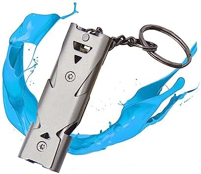 COOLHIYA Safety Survival Whistles Lifeguard Supplies Emergency Whistle with Keychain Loud Whistle Loud Emergency Whistle Stainless Steel Whistle Silver Survive Travel Stainless Steel
