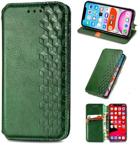 Compatible with Redmi Note 12S Cover,Compatible with Redmi Note 12S Magnetic Closure Flip Stand Wallet Card Holder Case Green