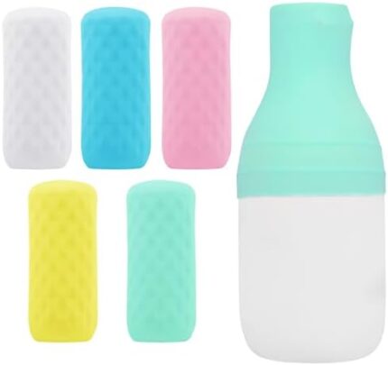 FOROUME 5 Pack Elastic Sleeves for Leak Proofing, Cruise Ship Essentials, Travel Accessories Luggage For Women Men, Travel Essentials Silicone Bottle Covers, Fit Most Travel Size Bottles Toiletries