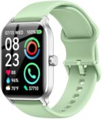 Fitpolo Smart Watch for Men Women Android, Alexa Built-in [1.8" HD Screen] IP68 Waterproof Fitness Watch Bluetooth Call for Android & iPhone with Heart Rate/Sleep/SpO2 Monitor - Green