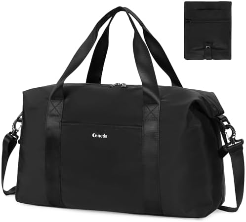 For Spirit Airlines 18x14x8 Personal Item Bag Foldable Travel Duffel For Spirit Airlines 18x14x8 Personal Item Bag Foldable Travel Duffel Bag Underseat Carry-on Luggage Weekender Overnight Bag for Women (Black)