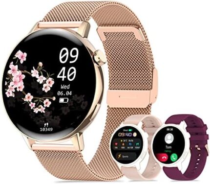Iaret Smart Watch for Women, Dial Answer Calls Smartwatch for Android iOS Phones Waterproof Activity Fitness Tracker with 1.32" Full Touch Screen 20 Sports Modes Pedometer Heart Rate Sleep Monitor